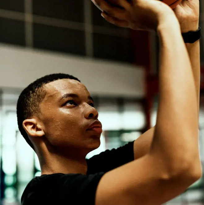 Sperm donor playing basket ball